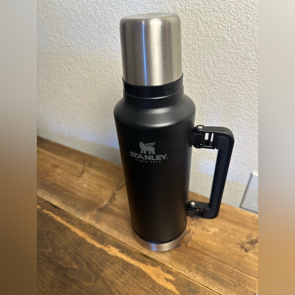 Stanley Black and Silver Thermos 2 qt